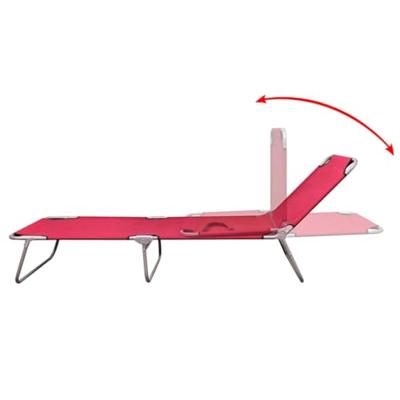 Ligbed inklapbaar gepoedercoat staal rood