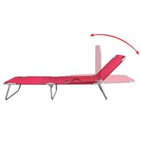 Ligbed inklapbaar gepoedercoat staal rood - thumbnail