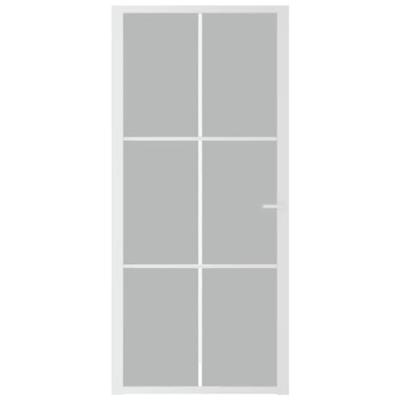 VidaXL Binnendeur 93x201,5 cm matglas en aluminium wit