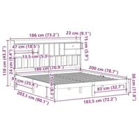 Bed met boekenkast zonder matras grenenhout wit 180x200 cm - thumbnail