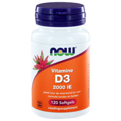 NOW Vitamine D3 2000 IE Softgels 120st