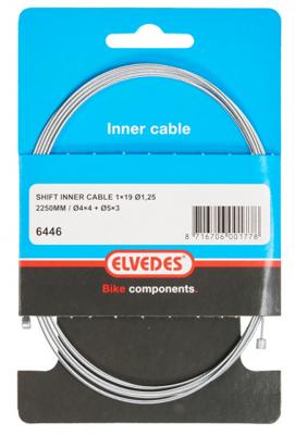 Elvedes Versnellings binnenkabel rvs 2 nippels 3 meter 6451/72rvs/3m