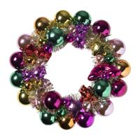 Krans kerstballen - multikleur - ø33x7 cm - thumbnail