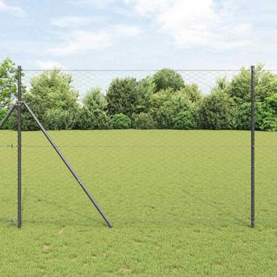 VidaXL Afrasteringspaal grijs 10 x 1,5 m (50 mm gaas) staal en pvc VidaXL Afrasteringspaal grijs 10 x 1,5 m (50 mm gaas) staal en pvc