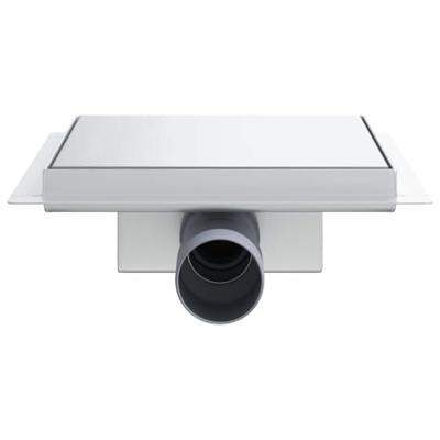 VidaXL 2 in 1 doucheafvoer zilver 20 x 20 cm roestvrij staal 304