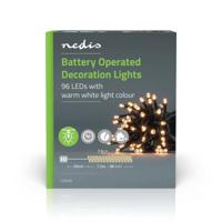 Nedis Decoratieve Verlichting | Koord | 96 LED's | Warm Wit | 7.20 m | Binnen & Buiten | Batterij Gevoed CLBO96 - thumbnail