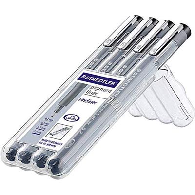 Staedtler fineliner Pigment Liner opstelbare box met 4 stuks (0,1 - 0,3 - 0,5 en 0,7 mm)