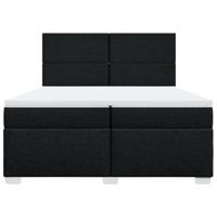 Boxspring met matras stof zwart 200x200 cm - thumbnail