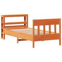Bedframe zonder matras massief grenenhout wasbruin 75x190 cm - thumbnail