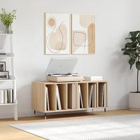 Platenkast 100x38x48 cm bewerkt hout sonoma eikenkleurig - thumbnail