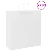 VidaXL Papieren zakken 250 st met hengsels 45x17x48 cm wit - thumbnail