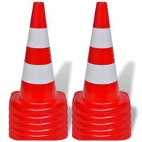VidaXL Verkeerskegel reflecterend 50 cm rood en wit 10 st - thumbnail