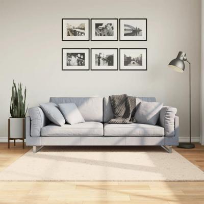 VidaXL Vloerkleed huarte laagpolig zacht wasbaar 160x160 cm beige