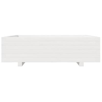 Plantenbak 90x90x26,5 cm massief grenenhout wit