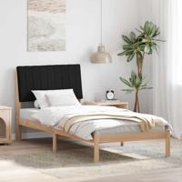 Bedframe met hoofdeinde Bruin 90 x 200 cm Stof - thumbnail