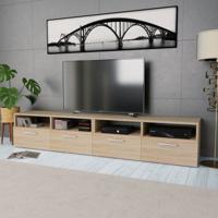 Tv-meubels 2 st 95x35x36 cm bewerkt hout eikenkleurig - thumbnail