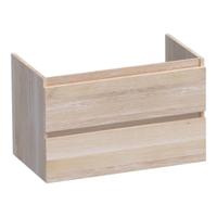 Brauer Joy - Onderkast - 80 cm - met 2 Softclose Lades Greeploos en 1 Sifon Uitsparing - Lamellen Eiken Wit - thumbnail