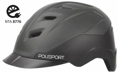 Polisport Plasticos S.A. Polisport helm e'city mat zwart/donkergrijs l (58-61 cm)