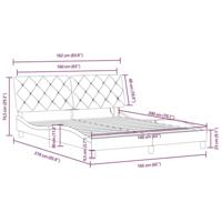 Bedframe met LED-verlichting fluweel lichtgrijs 160x200 cm - thumbnail