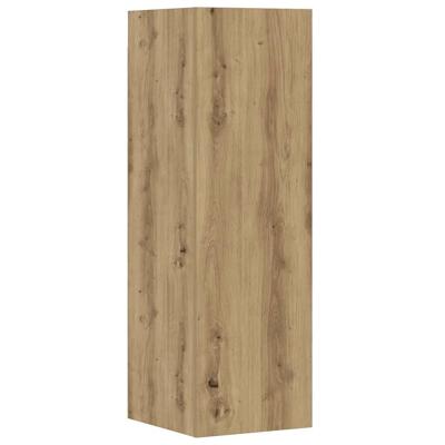 6-delig Tv-meubelset wandmontage bewerkt hout artisanaal eiken