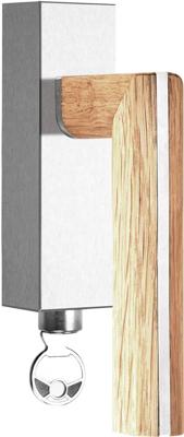 Formani Piet Boon TWO PBL22-DKLOCK draaikiepgarnituur afsluitbaar linksdraaiend - mat RVS/eikenhout