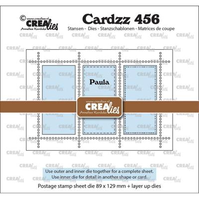 Crealies • rechthoekig postzegelvel paula met 3 rechthoeken