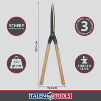 Heggenschaar gesmeed blad houten handvaten high quality 64 cm TalenTools - Talentools - thumbnail
