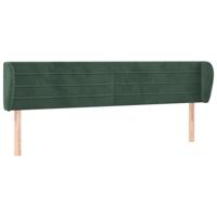 Hoofdbord met randen 183x23x78/88 cm fluweel donkergroen - thumbnail