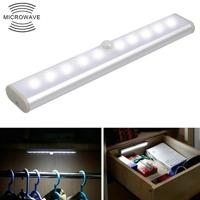 2W 10 LEDs wit licht breed scherm intelligent menselijk lichaam sensor licht LED corridor kabinet licht batterij versie - thumbnail