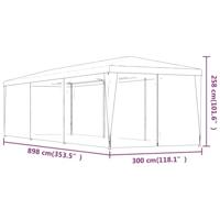 VidaXL Partytent met 8 mesh zijwanden 3x9 m hdpe antracietkleurig - thumbnail