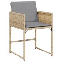 15-delige Tuinset met kussens poly rattan gemengd beige - thumbnail