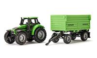 Siku Deutz-Fahr tractor met 4-wiel trailer 1606 - thumbnail