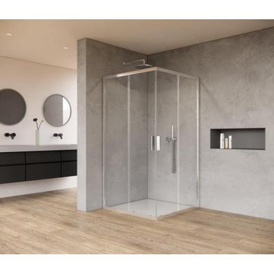 Saniclass Casus Douchecabine - 90x90x200cm - hoekinstap - helder glas - profiel - chroom SAO1142_90_CH Saniclass Casus Douchecabine - 90x90x200cm - hoekinstap - helder glas - profiel - chroom SAO1142_90_CH