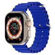 Ocean bandje - Blauw - Geschikt voor Apple Watch 44mm / 45mm / 46mm / 49mm - thumbnail