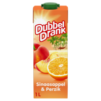 DubbelDrank Sinaasappel & Perzik met Appel 1 L bij Jumbo - thumbnail