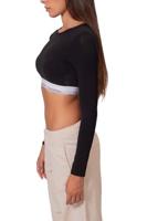 Calvin Klein T-shirt Bralette lange mouw - Lightly Lined - Katoenen Top met lange mouwen - XS - Zwart - thumbnail