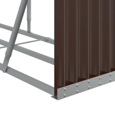 VidaXL Haardhoutopslag 234x45x100 cm gegalvaniseerd staal bruin