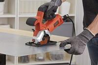 BLACK+DECKER BES510 400W 85mm Mini Cirkelzaag | 1x HEX key | 1x HSS Metaal zaagblad | 1x Hout zaagblad | Langsgeleider - BES510-QS - thumbnail