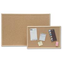 Q-CONNECT kurkbord, met houten frame, 90 x 60 cm - thumbnail