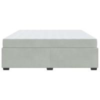 Bedframe met matras Lichtgrijs 200 x 200 cm Fluweel - thumbnail