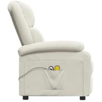 Massagestoel elektrisch fluweel crèmekleurig - thumbnail