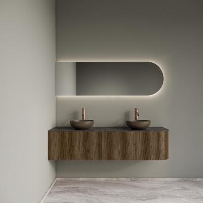 Badkamermeubelset Gliss Design Alluro 160 cm Links Castle Brown