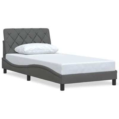 Bedframe zonder matras 100x200 cm stof donkergrijs