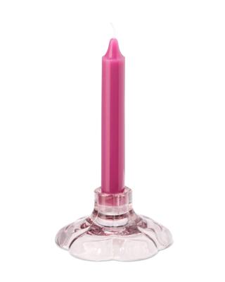 HEMA Kandelaar 9.7x5cm glas roze bloem (roze)