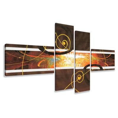 Schilderij - ingelijste kunststijl, 4luik, 195x80cm, wanddecoratie