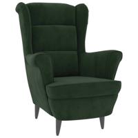 Fauteuil fluweel donkergroen - thumbnail