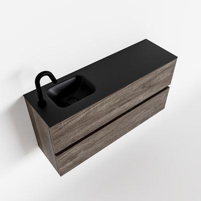Mondiaz Ada 100cm toiletmeubel dark brown met wastafel urban links 1 kraangat