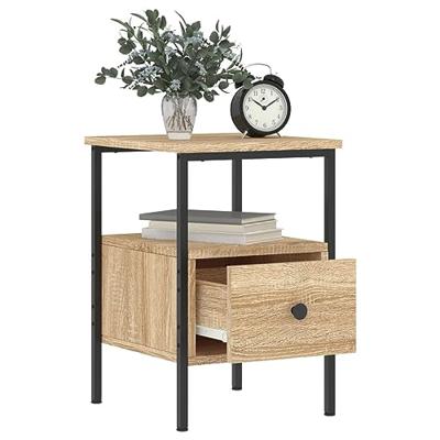 Nachtkastjes 2 st 34x36x50 cm bewerkt hout sonoma eikenkleurig