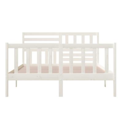 Bedframe massief hout wit 150x200 cm Bedframe massief hout wit 150x200 cm