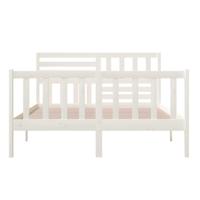 Bedframe massief hout wit 150x200 cm - thumbnail
